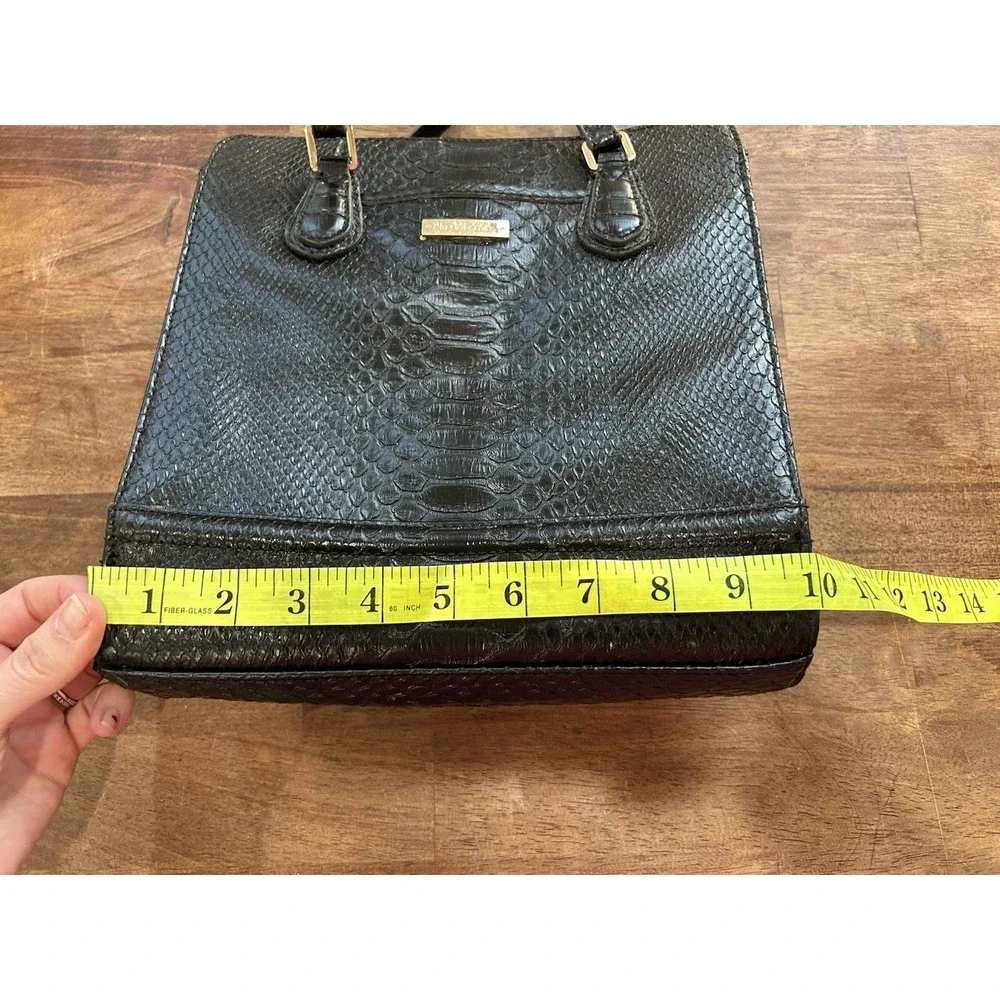 Y2K 90s Vintage Liz Claiborne Black Textured‎ Crocodile Purse Shoulder Bag 10